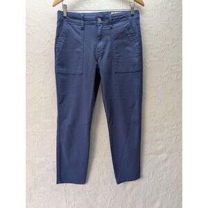 Cosmic Blue Love Chino Pants 29 Utility Crop Casual Stretch Trousers Coastal